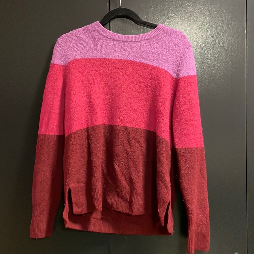 Old Navy Pink Purple Color Block Sweater Size L